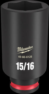 Milwaukee SHOCKWAVE Impact Duty Series 49-66-6128 Deep Impact Socket, 15/16 in Socket, 3/8 in Drive, Square Drive